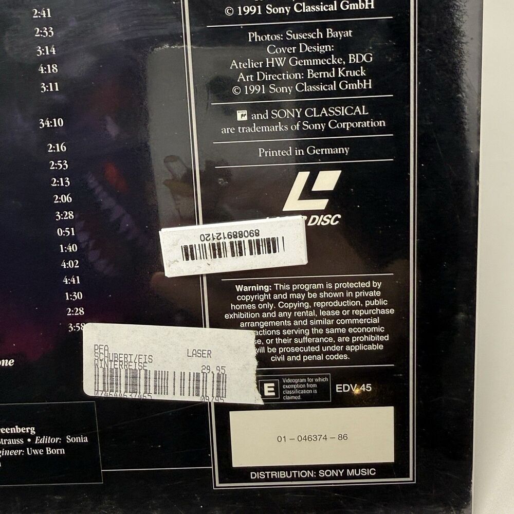 Franz Schubert Winterreise Fischer-Dieskau Perahia SEALED Original Packaging LD - Picture 9 of 15